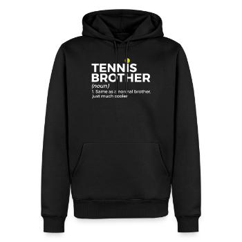 Tennis Geschenk - Männer Premium Bio Hoodie - Schwarz - Vorne - Nico (187cm)
