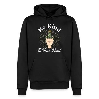 Soyez gentil avec votre - Sweat à capuche Premium bio Homme - noir - Devant - Nico (187cm)