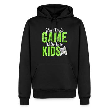 Funny Gamer Dad Son Daughter Tee - Video Gaming - Men’s Premium Organic Hoodie - black - Front - Nico (187cm)