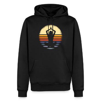 Yoga - Männer Premium Bio Hoodie - Schwarz - Vorne - Nico (187cm)