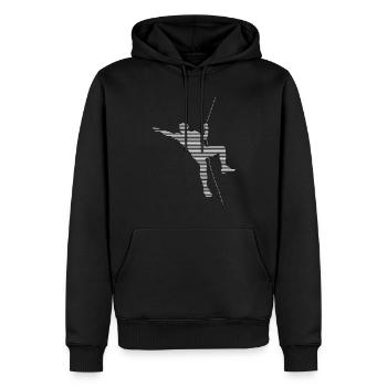 Grimper - Sweat à capuche Premium bio Homme - noir - Devant - Nico (187cm)