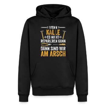 Lustiges Kalle Handwerker Heimwerker Sprüche - Männer Premium Bio Hoodie - Schwarz - Vorne - Nico (187cm)