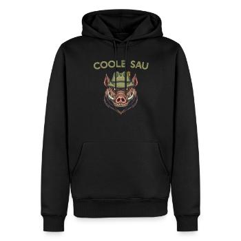 Coole Sau Sauenjäger Wildschwein Jäger Jagd Wald - Männer Premium Bio Hoodie - Schwarz - Vorne - Nico (187cm)