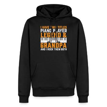 Piano Keyboard Player Grandpa - Keyboardist Grandp - Men’s Premium Organic Hoodie - black - Front - Nico (187cm)