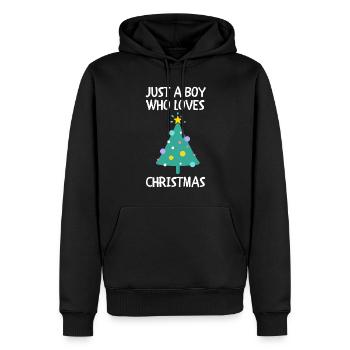 Joyeux Noël Drôle de Chemise de Noël - Sweat à capuche Premium bio Homme - noir - Devant - Nico (187cm)