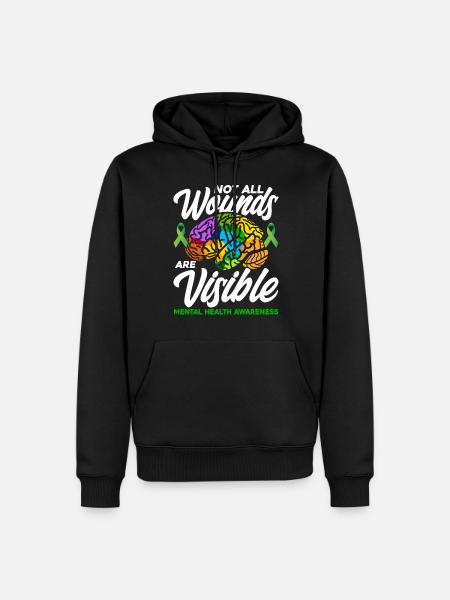 Not All Wounds Are Visible - Men’s Premium Organic Hoodie - black