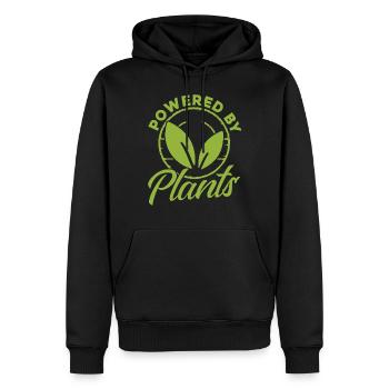 Powered By Plants - Männer Premium Bio Hoodie - Schwarz - Vorne - Nico (187cm)