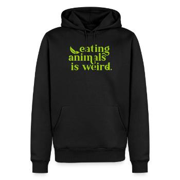 Eating Animals Is Weird - Männer Premium Bio Hoodie - Schwarz - Vorne - Nico (187cm)