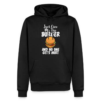Burger Lover Cadeau - Sweat à capuche Premium bio Homme - noir - Devant - Nico (187cm)
