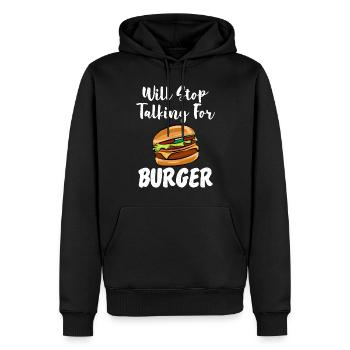 Burger Lover Cadeau - Sweat à capuche Premium bio Homme - noir - Devant - Nico (187cm)