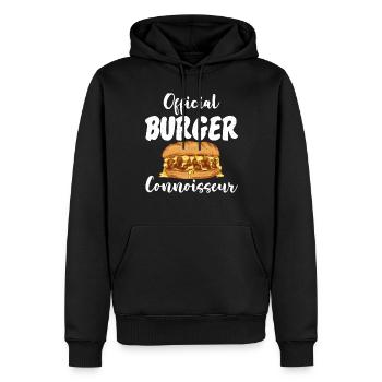 Burger Lover Cadeau - Sweat à capuche Premium bio Homme - noir - Devant - Nico (187cm)
