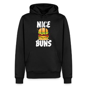 Burger Lover Cadeau - Sweat à capuche Premium bio Homme - noir - Devant - Nico (187cm)
