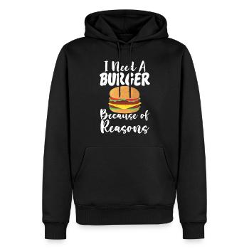 Burger Lover Cadeau - Sweat à capuche Premium bio Homme - noir - Devant - Nico (187cm)