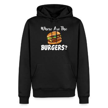 Burger Lover Cadeau - Sweat à capuche Premium bio Homme - noir - Devant - Nico (187cm)