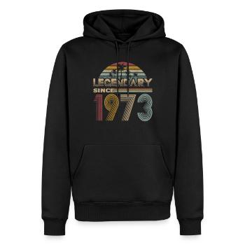 50. Geburtstag Jahrgang 1973 Legendary Since 1973 - Männer Premium Bio Hoodie - Schwarz - Vorne - Nico (187cm)