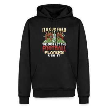 Conception de football de fanfare pour un - Sweat à capuche Premium bio Homme - noir - Devant - Nico (187cm)