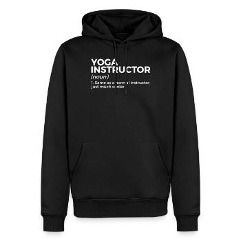 Yoga - Männer Premium Bio Hoodie - Schwarz - Vorne - Nico (187cm)