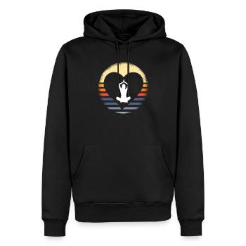 Yoga - Männer Premium Bio Hoodie - Schwarz - Vorne - Nico (187cm)