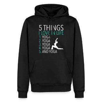 Yoga - Männer Premium Bio Hoodie - Schwarz - Vorne - Nico (187cm)