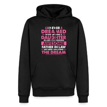 Funny Daughter In Law Birthday Present from - Men’s Premium Organic Hoodie - black - Front - Nico (187cm)