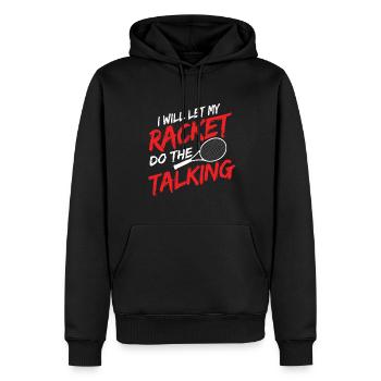 Tennisplatz Spruch Für Tennis - Männer Premium Bio Hoodie - Schwarz - Vorne - Nico (187cm)