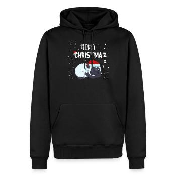 Lustiges Schaf Merry Christmaz Weihnachten Bauer - Männer Premium Bio Hoodie - Schwarz - Vorne - Nico (187cm)