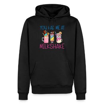 Ich liebe Milchshakes Milchshake Geschenk - Männer Premium Bio Hoodie - Schwarz - Vorne - Nico (187cm)