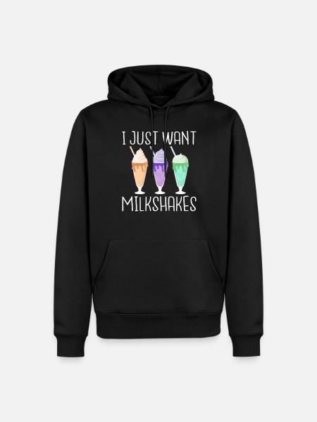 I love Milkshakes Milkshake Gift - Men’s Premium Organic Hoodie - black