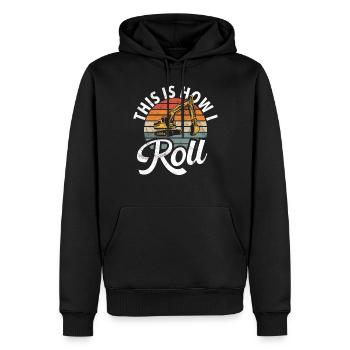 Lustige Bauarbeiter & Baustelle Baggerfahrer - Männer Premium Bio Hoodie - Schwarz - Vorne - Nico (187cm)