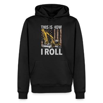 Lustige Bauarbeiter & Baustelle Baggerfahrer - Männer Premium Bio Hoodie - Schwarz - Vorne - Nico (187cm)