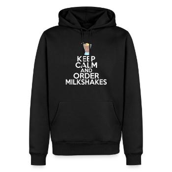 I love Milkshakes Milkshake Gift - Men’s Premium Organic Hoodie - black - Front - Nico (187cm)