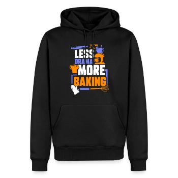Moins de drame Plus de pâtisserie Baker Dictons Hobby - Sweat à capuche Premium bio Homme - noir - Devant - Nico (187cm)