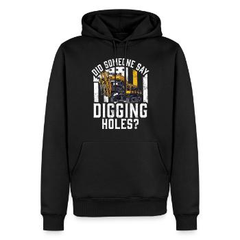 Lustige Bauarbeiter & Baustelle Baggerfahrer - Männer Premium Bio Hoodie - Schwarz - Vorne - Nico (187cm)
