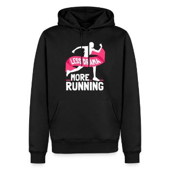 Weniger Drama Mehr Laufen Joggen Läufer Jogger - Männer Premium Bio Hoodie - Schwarz - Vorne - Nico (187cm)