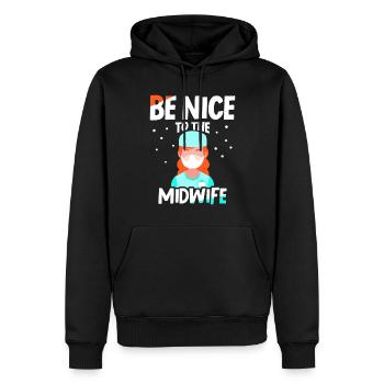 Sei Nett Zur Hebamme Geburtshilfe Hebammen Beruf - Männer Premium Bio Hoodie - Schwarz - Vorne - Nico (187cm)