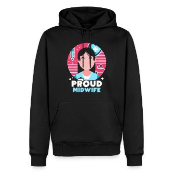 Stolze Hebamme Hebammen Geburtshilfe Beruf - Männer Premium Bio Hoodie - Schwarz - Vorne - Nico (187cm)