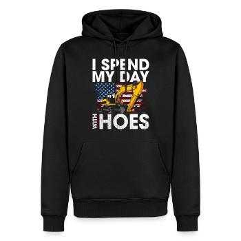 Lustige Bauarbeiter & Baustelle Baggerfahrer - Männer Premium Bio Hoodie - Schwarz - Vorne - Nico (187cm)