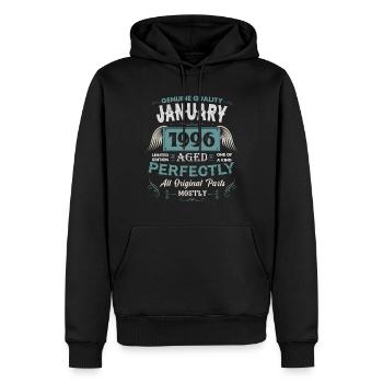 Januar 1996 Vintage Geburtstag Geschenk - Männer Premium Bio Hoodie - Schwarz - Vorne - Nico (187cm)