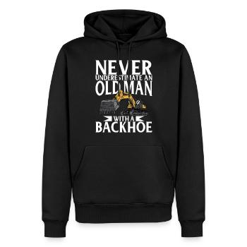 Funny construction workers & construction site excavator drivers - Men’s Premium Organic Hoodie - black - Front - Nico (187cm)