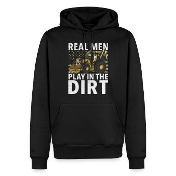 Lustige Bauarbeiter & Baustelle Baggerfahrer - Männer Premium Bio Hoodie - Schwarz - Vorne - Nico (187cm)