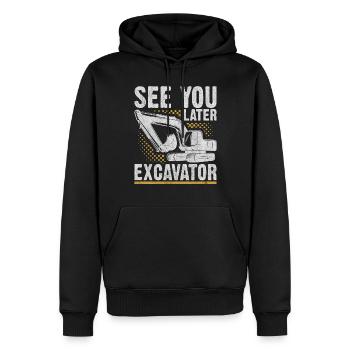 Lustige Bauarbeiter & Baustelle Baggerfahrer - Männer Premium Bio Hoodie - Schwarz - Vorne - Nico (187cm)