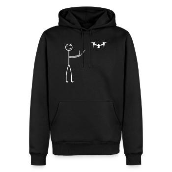 Quadcopter Drone Pilot Stick Figure - Drôle de drone - Sweat à capuche Premium bio Homme - noir - Devant - Nico (187cm)