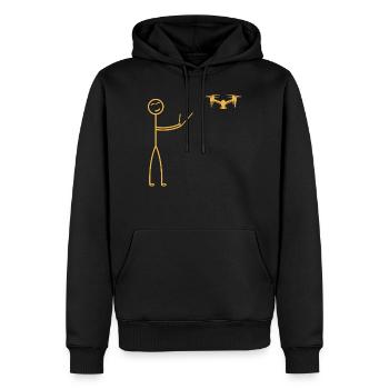 Drôle de pilote de drone - Quadcopter Drone Pilot Stick F - Sweat à capuche Premium bio Homme - noir - Devant - Nico (187cm)