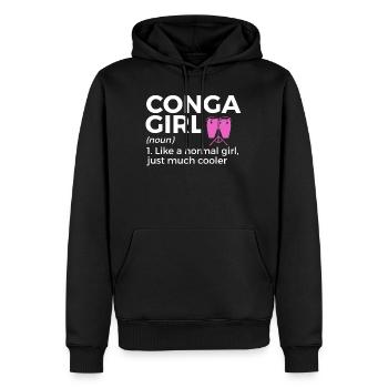 Konga musician - Men’s Premium Organic Hoodie - black - Front - Nico (187cm)