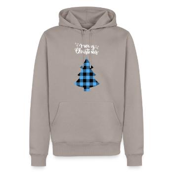 Joyeux Noël Drôle de Chemise de Noël - Sweat à capuche Premium bio Homme - taupe - Devant - Nico (187cm)