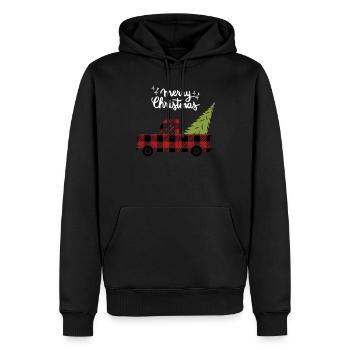 Joyeux Noël Drôle de Chemise de Noël - Sweat à capuche Premium bio Homme - noir - Devant - Nico (187cm)