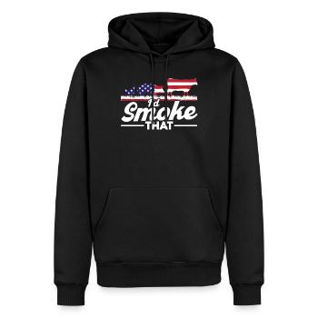 Id fumée qui - Sweat à capuche Premium bio Homme - noir - Devant - Nico (187cm)