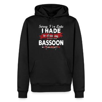Holzblasinstrument Musik Bassoonist - Männer Premium Bio Hoodie - Schwarz - Vorne - Nico (187cm)