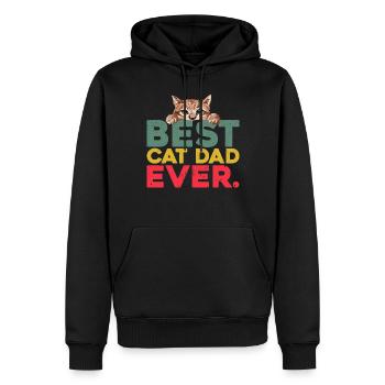 Meilleur père chat de tous les temps - Sweat à capuche Premium bio Homme - noir - Devant - Nico (187cm)