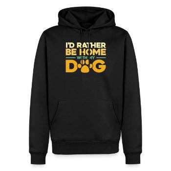 Id Rather Be Home With My Dog - Men’s Premium Organic Hoodie - black - Front - Nico (187cm)